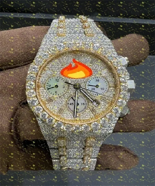Iced out Moissanite Watch (passes diamond test)