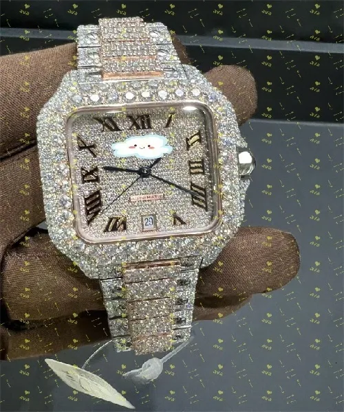 Iced out Moissanite Watch (passes diamond test)