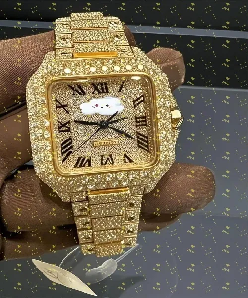 Iced out Moissanite Watch (passes diamond test)