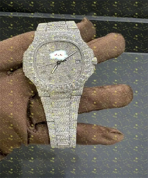 Iced out Moissanite Watch (passes diamond test)