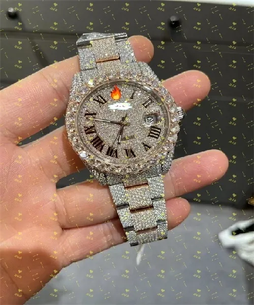 Iced out Moissanite Watch (passes diamond test)