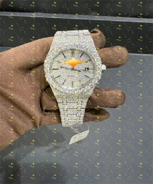 Iced out Moissanite Watch (passes diamond test)