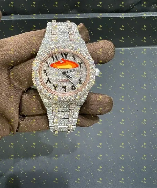 Iced out Moissanite Watch (passes diamond test)
