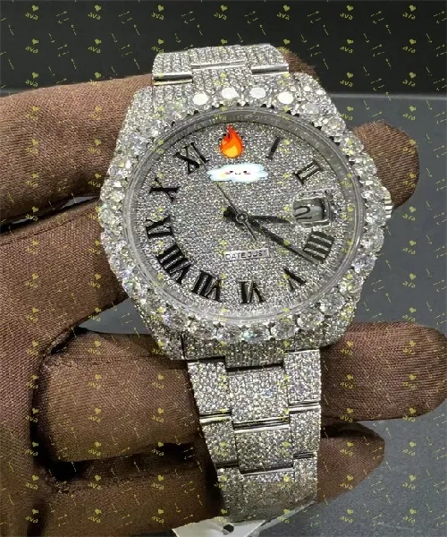 Iced out Moissanite Watch (passes diamond test)