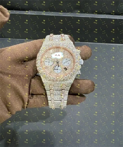 Iced out Moissanite Watch (passes diamond test)