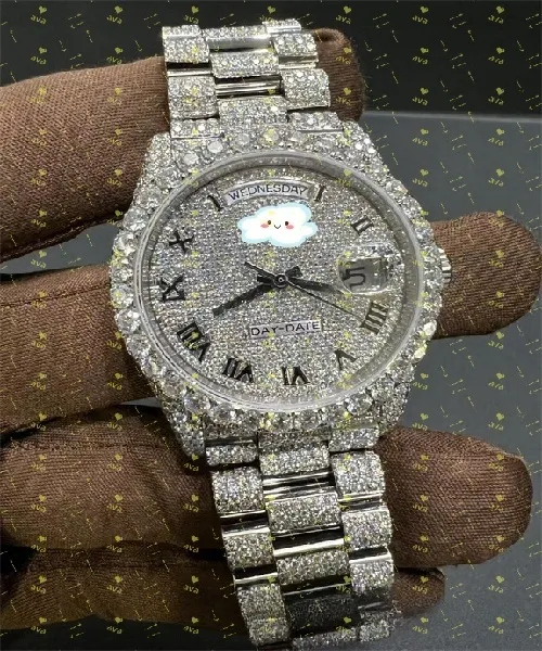 Iced out Moissanite Watch (passes diamond test)