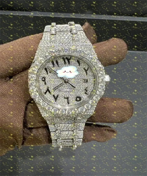 Iced out Moissanite Watch (passes diamond test)
