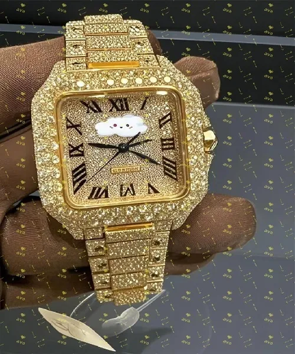 Iced out Moissanite Watch (passes diamond test)