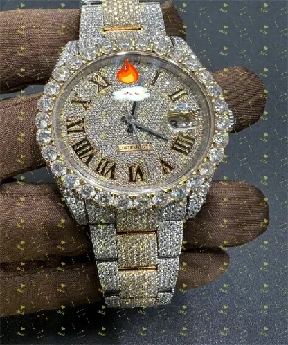 Iced out Moissanite Watch (passes diamond test)