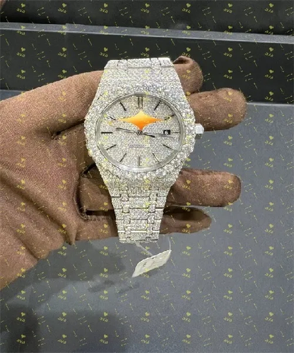 Iced out Moissanite Watch (passes diamond test)